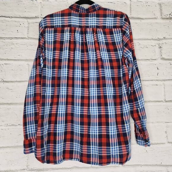 Ralph Lauren Denim & Supply Women Red Blue Plaid Button-Up Shirt Medium Cotton - Picture 8 of 11